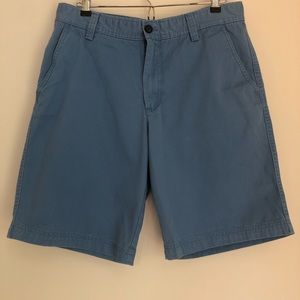 IZOD Saltwater Mens Blue Cotton Khaki Shorts Sz 32